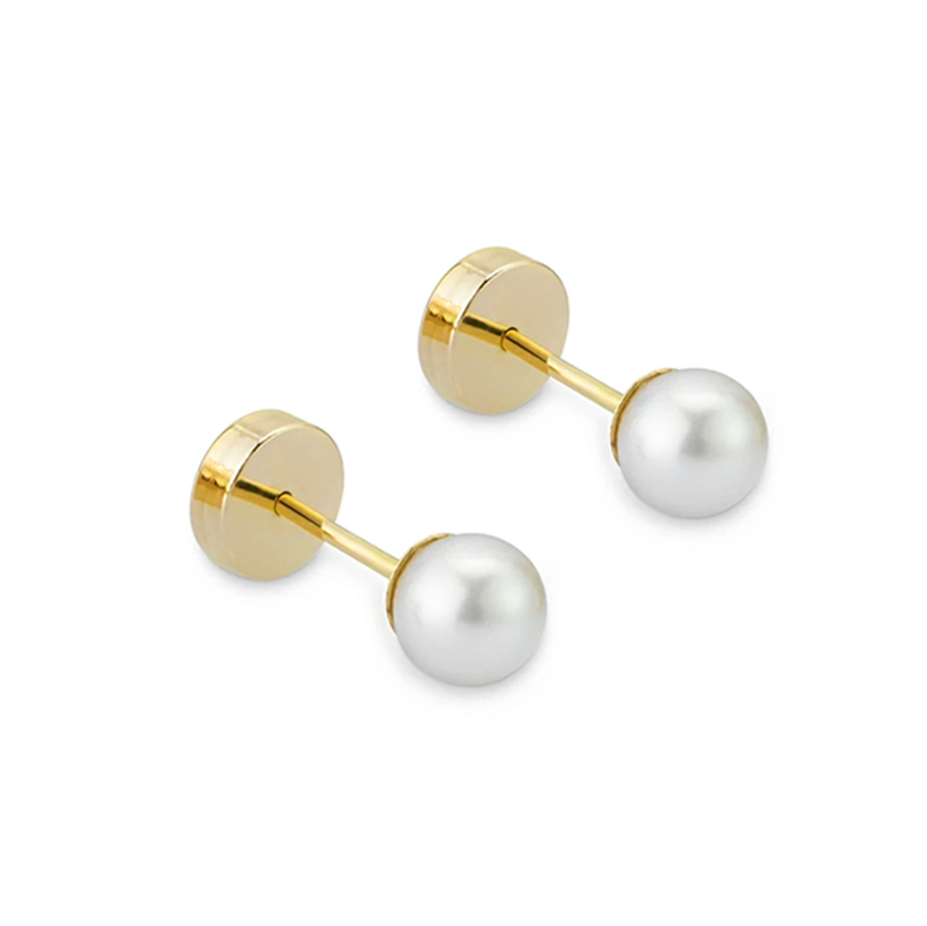 Aros Abridor Perla - Oro Amarillo