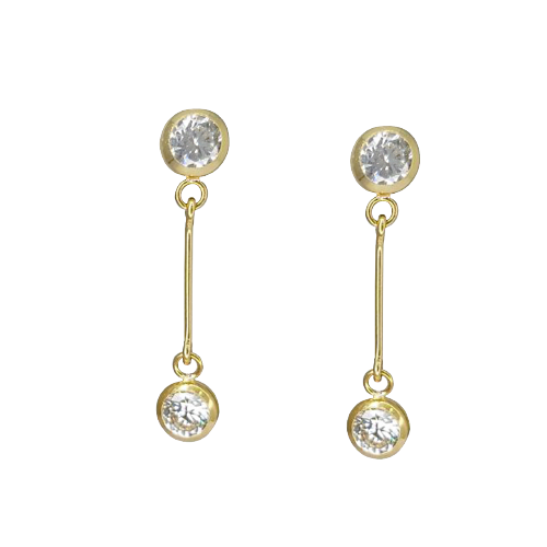 Aros en Oro Amarillo y Zircones