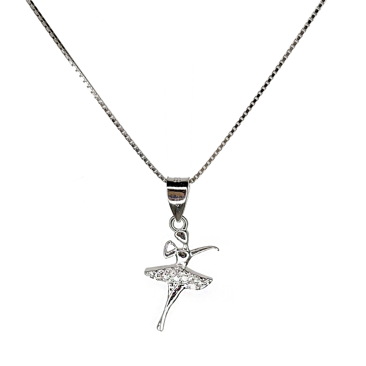 Collar en plata y bailarina con zircones