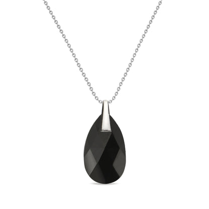 Collar Classic Drop Jet - Spark Silver Jewelry
