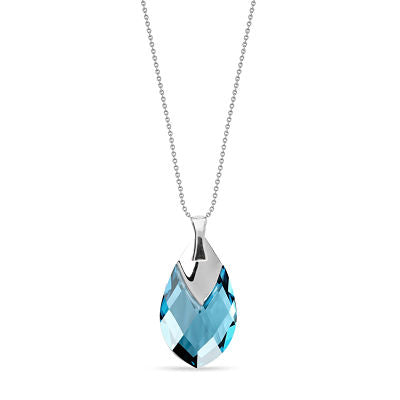 Collar Silver Drop Aquamarine - Swarovski joyas