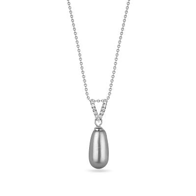 Collar Eunice Light Grey Pear - Swarovski joyas