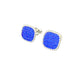 Aros Cuadrado Cristales Azul